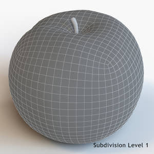Apple Fruit 3D Model Thumbnail