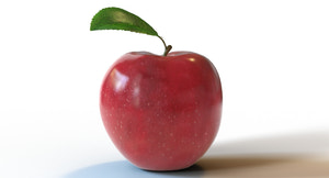 Realistic Red Apple Fruit 3D Model with PBR Textures Thumbnail