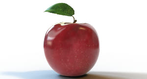 Realistic Red Apple Fruit 3D Model Thumbnail