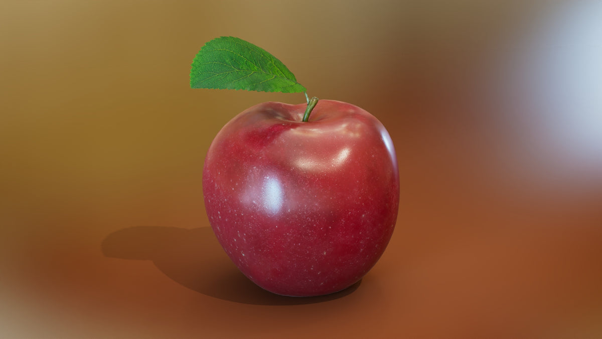 Red Apple 3D Model - 360 Degree View