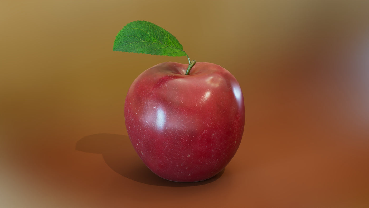 Red Apple 3D Model - 360 Degree View