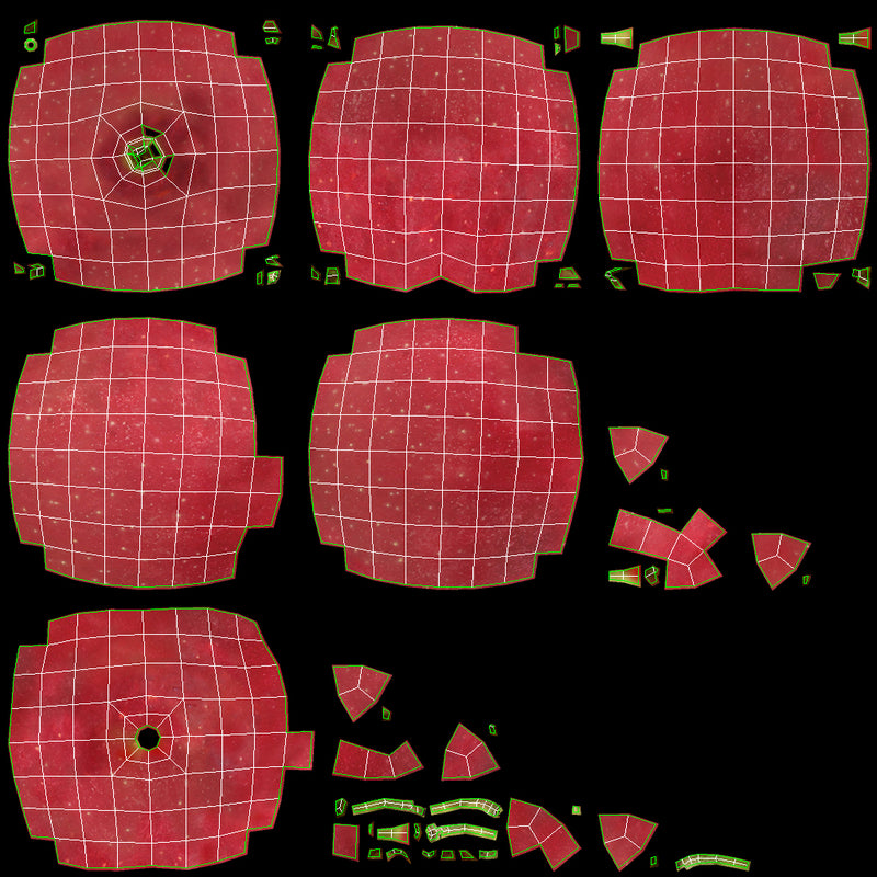 Red Apple 3D Model UVs