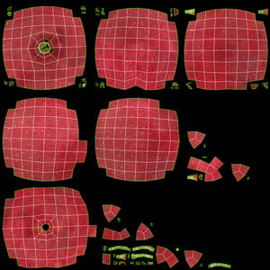 Red Apple 3D Model UVs Thumbnail