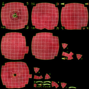 Red Apple 3D Model UVs Thumbnail