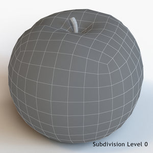 Red Apple 3D Model Wireframe View 0 Thumbnail