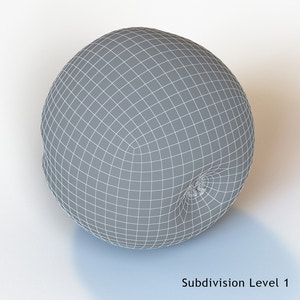Red Apple 3D Model Wireframe View 1 Thumbnail