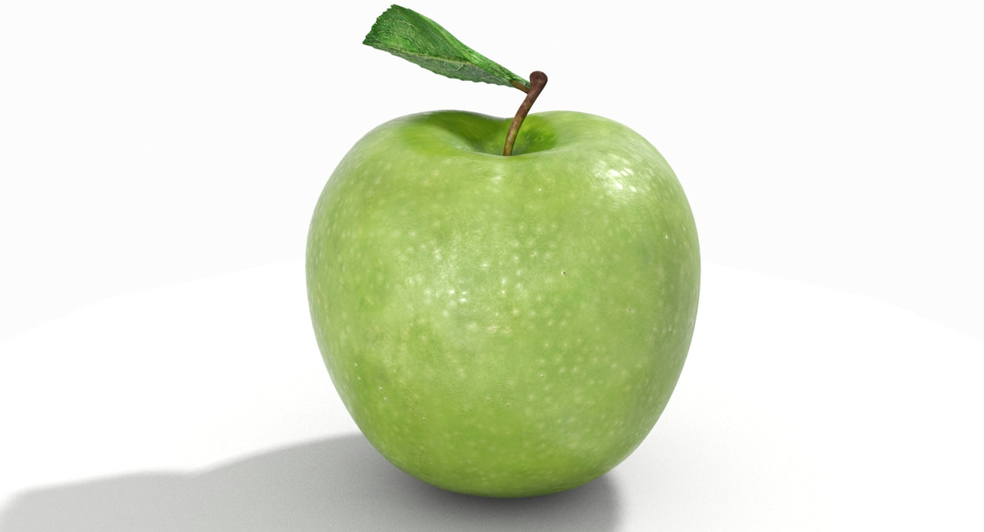 Green Apple 3D Model - 360 Degree View
