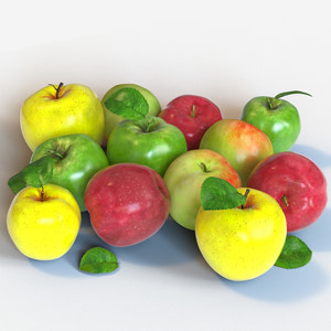 Apples Fruit 3D Models Thumbnail