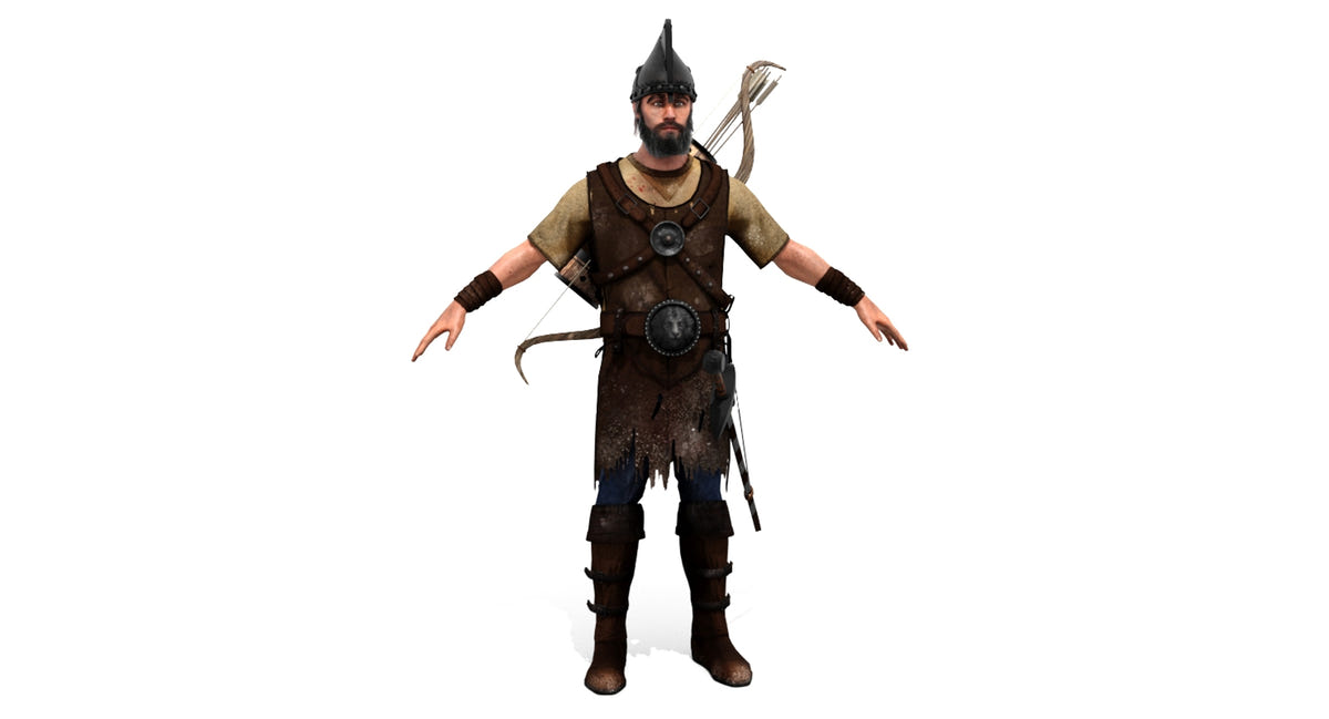 Archer 3D Model Rigged Hair - 360 Degree View