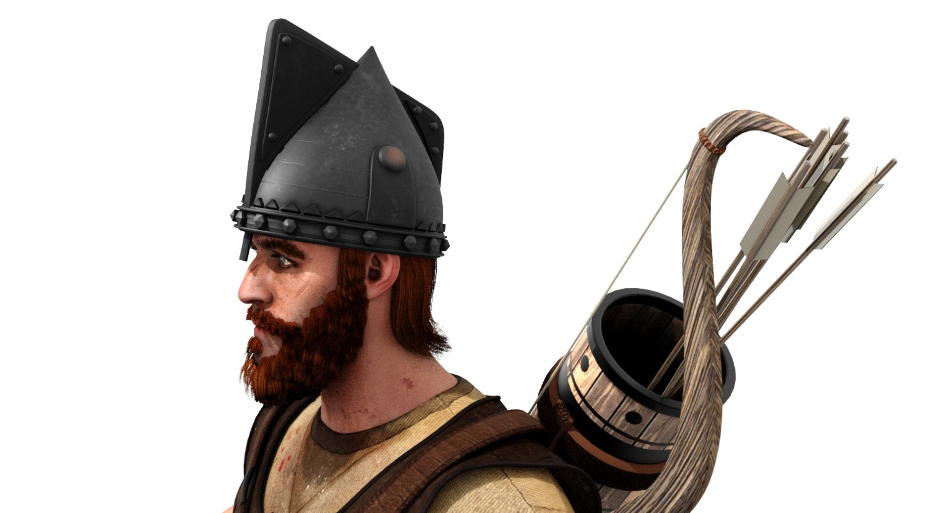 Archer 3D Model  head close up