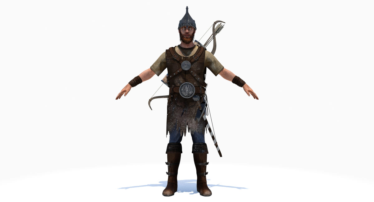 Game-Ready Archer 3D Model - 360 Degree View