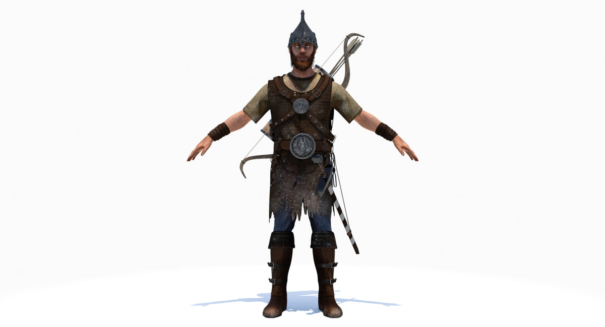 Game-Ready Archer 3D Model - 360 Degree View