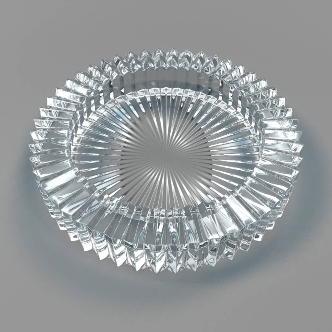 Glass Ashtray 3D Model - 360 Degree View