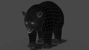 Black Bear 3D Model Wireframe View 0 Thumbnail