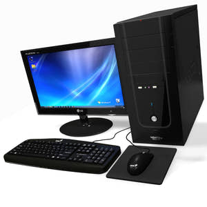 Lifelike Black Computer 3D Model for Download Thumbnail