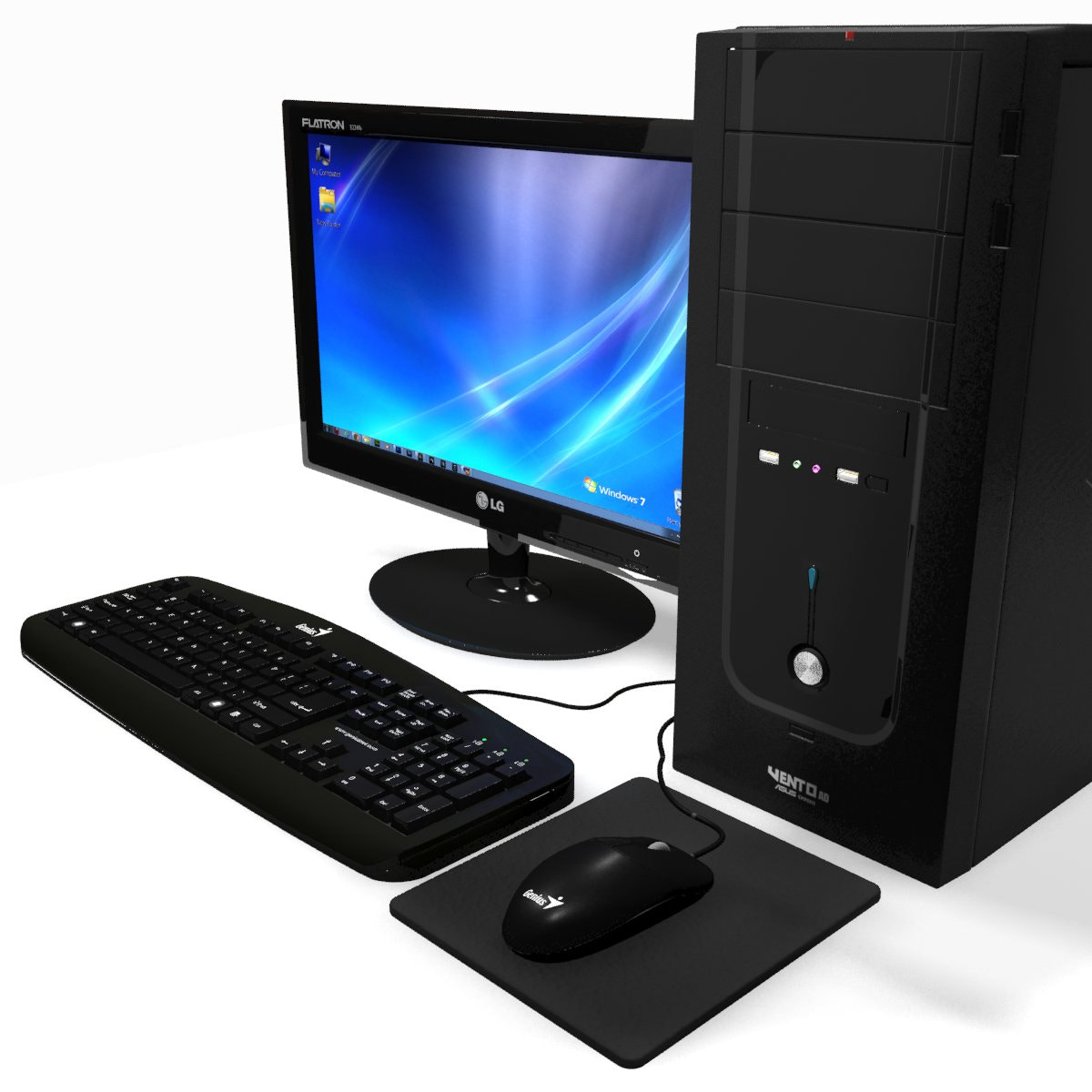 Photorealistic Black Computer 3D Model for Download