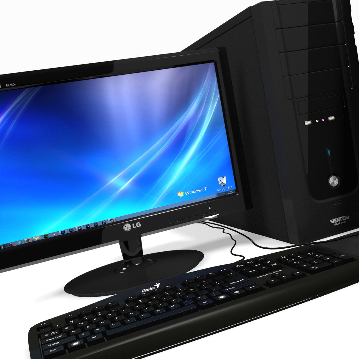 Photorealistic Black Computer 3D Model for Download