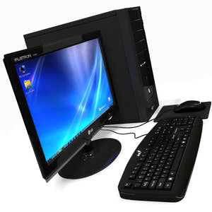 Photorealistic Black Computer 3D Model Thumbnail