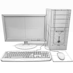 Computer 3D Model - Wireframe View: Sumdivision Level 0 Thumbnail