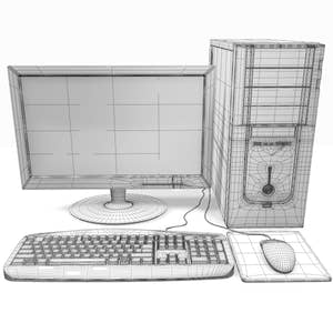 Black Computer 3D Model Thumbnail