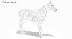Black Horse 3D Model Fur Thumbnail