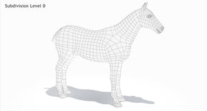 Black Horse 3D Model Fur Thumbnail