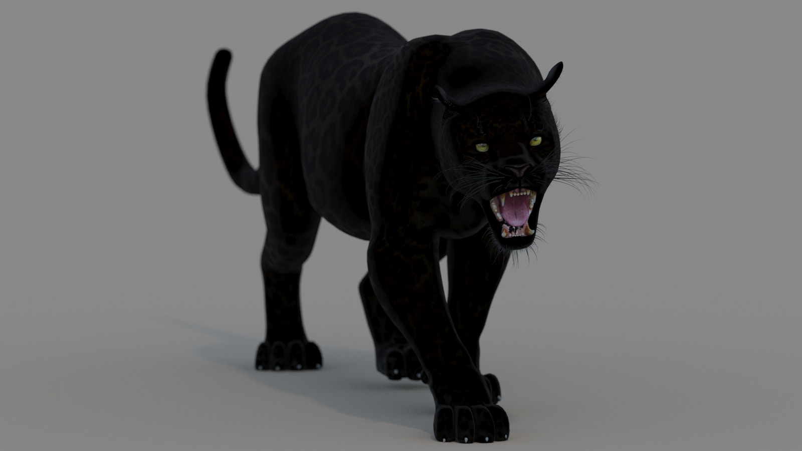 Realistic Black Panther 3D Model Animated