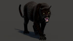 Animated Black Panther 3D Model for Game Thumbnail