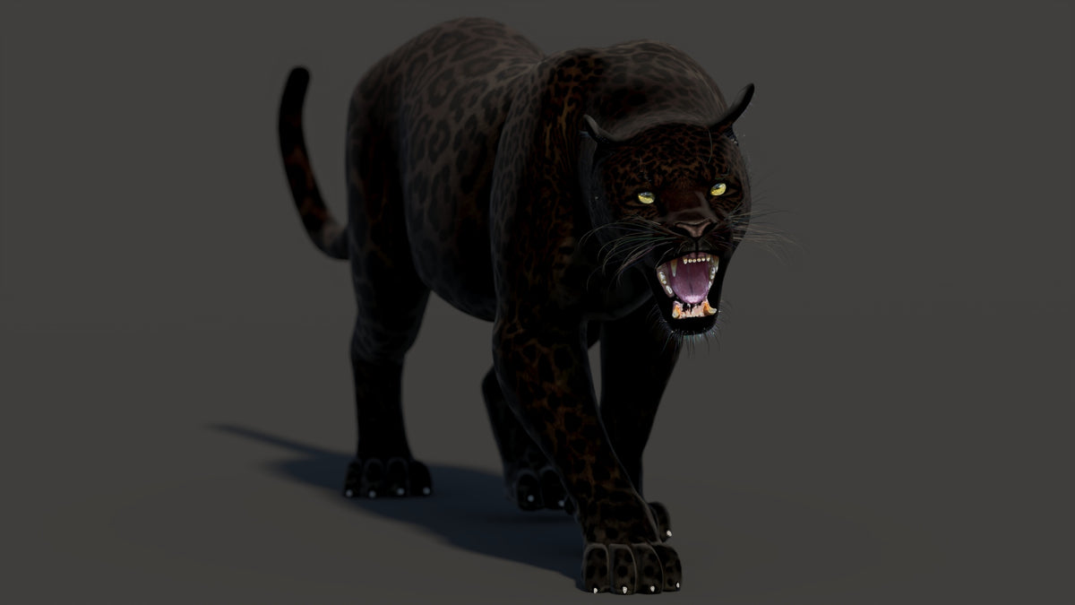 Animated Black Panther 3D Model for Game