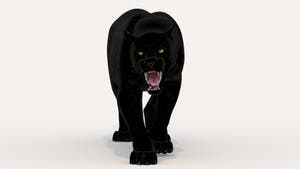 Lifelike Black Panther 3D Model Rigged and Animated Thumbnail