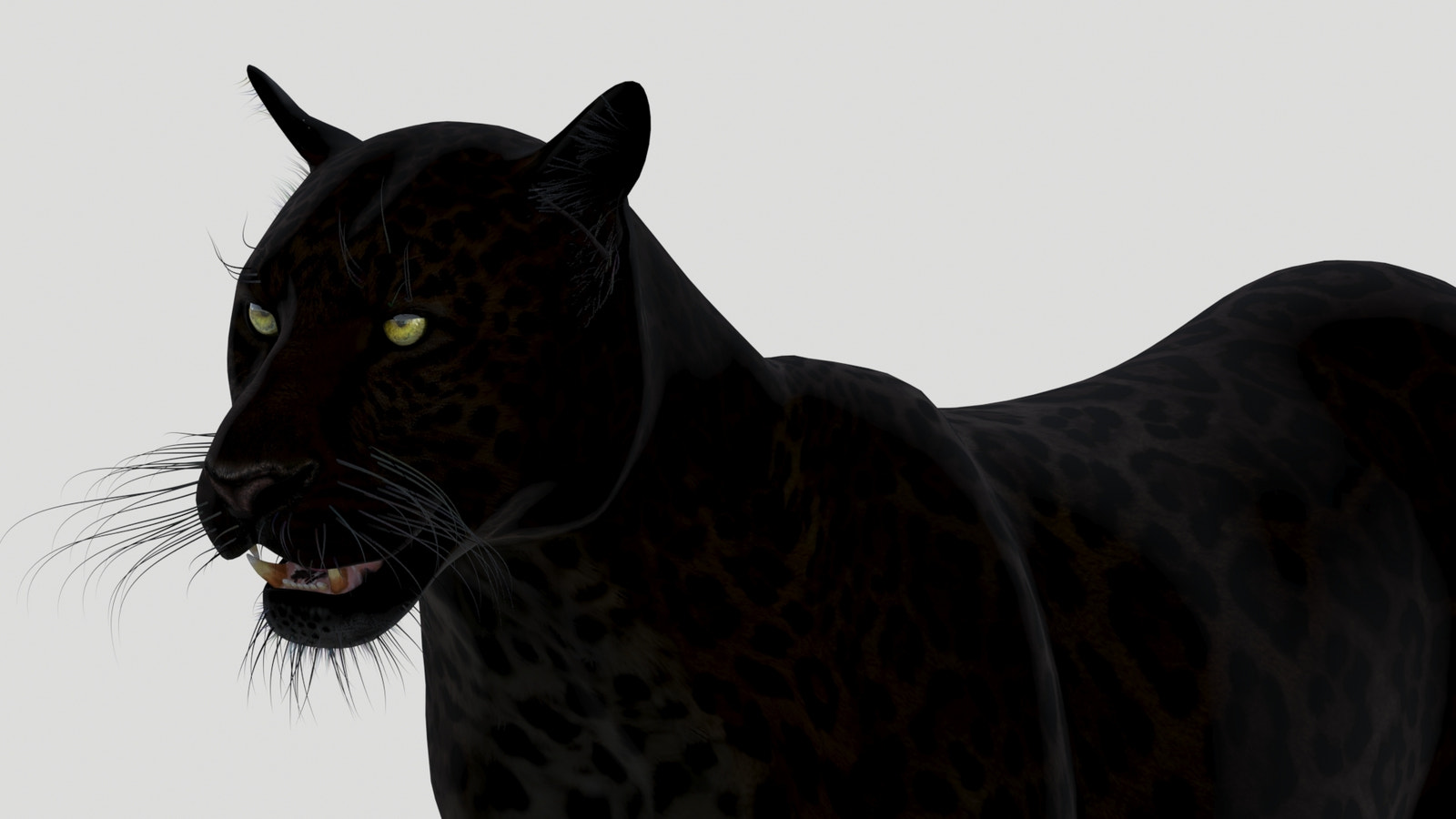 Black panther 3d model close up look for your game
