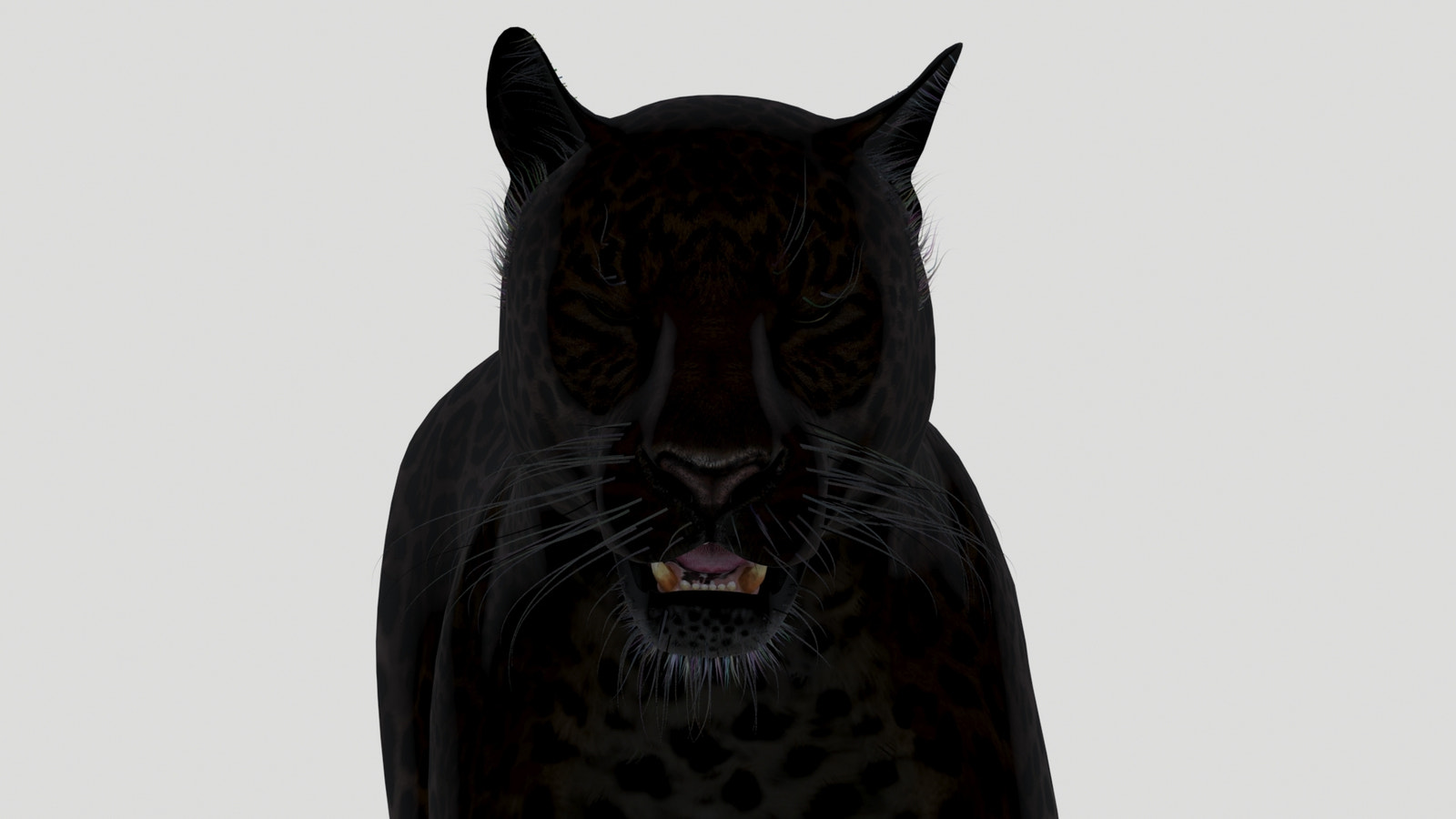Black Panther 3D Model head close up, eyes closed