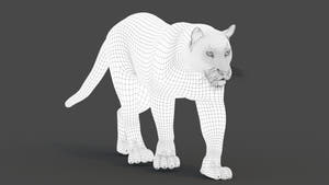 Wireframe view of black panther 3d model subdivision 1 Thumbnail