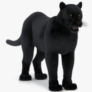 Black Panther 3D Model with Fur Thumbnail
