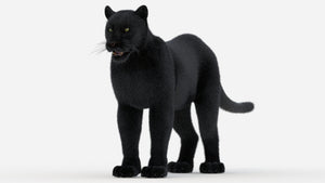 Black Panther 3D Model with Fur Thumbnail