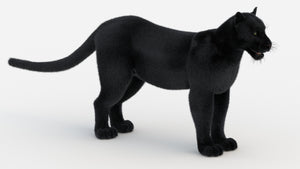 Black Panther 3D Model with Fur Thumbnail