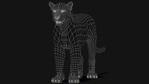 Black Panther 3D Model: Wireframe View - Subdivision Level O Thumbnail