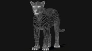 Black Panther 3D Model: Wireframe View - Subdivision Level 1 Thumbnail