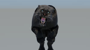 Animated Black Panther 3D Model with Fur Thumbnail