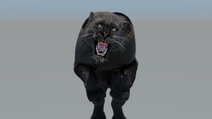 Animated Black Panther 3D Model with Fur Thumbnail
