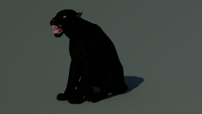 Rigged Black Panther 3D Model