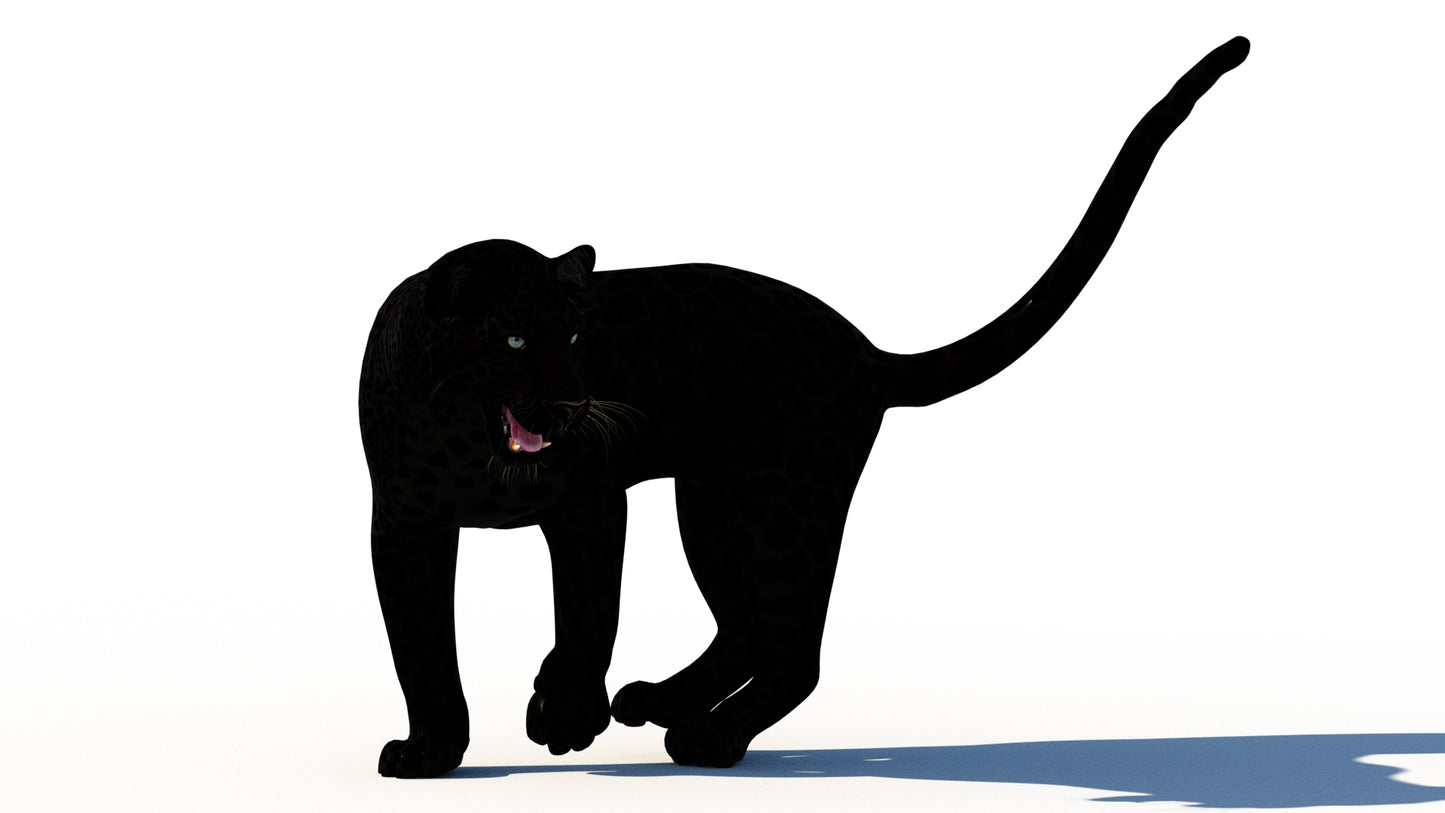 Rigged Black Panther 3D Model