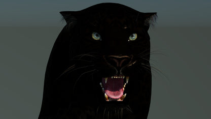 Rigged Black Panther 3D Model