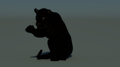 Rigged Black Panther 3D Model