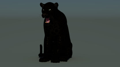 Rigged Black Panther 3D Model