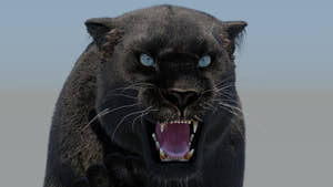 Rigged Black Panther 3D Model with Fur Thumbnail