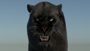 Rigged Black Panther 3D Model with Fur Thumbnail