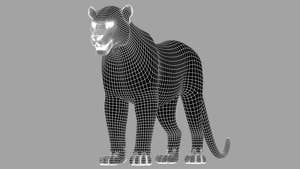 Black Panther 3D Model Wireframe View 1 Thumbnail