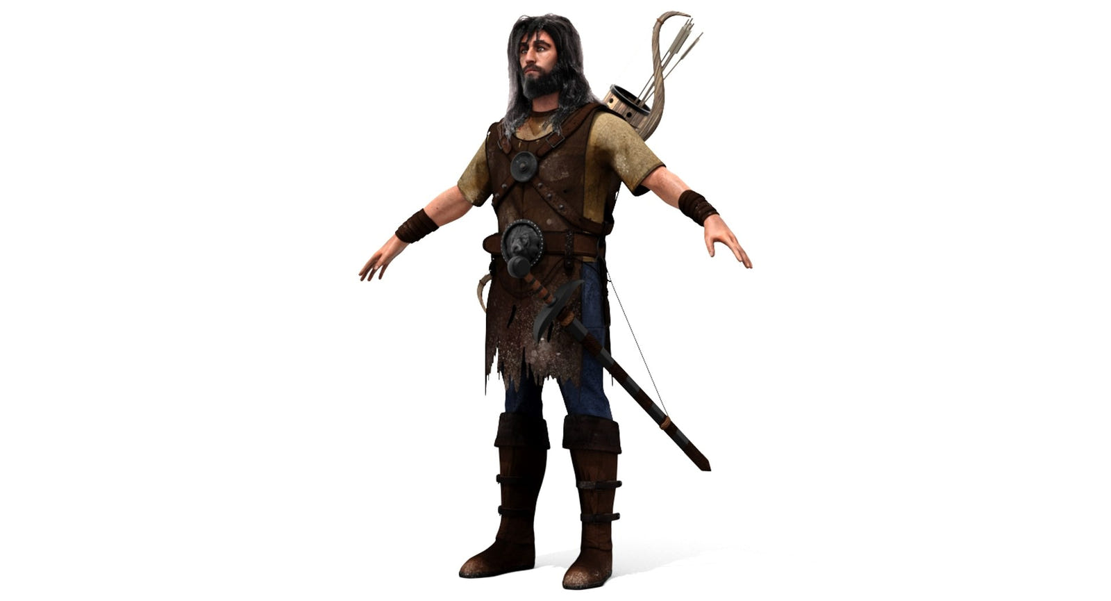 Realistic Archer Hair 3D Model for Download
