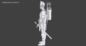 Animated Archer 3D Model Hair Thumbnail